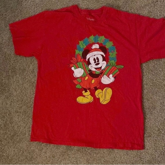 Disney Tops - Disney Christmas Red T-Shirt Large